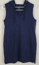 NY&C NWT Womens Sleeveless Sweater Hooded Sweater Dress Size XL Navy MSRP $45