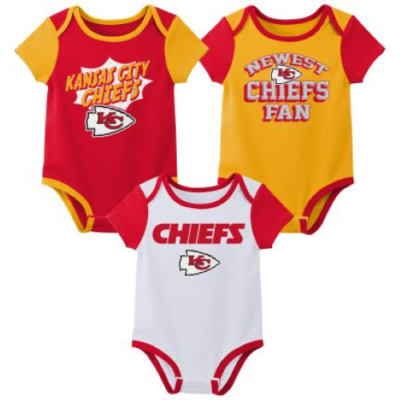 NFL Kansas City Chiefs Baby Boy Pack Short Sleeve Bodysuit