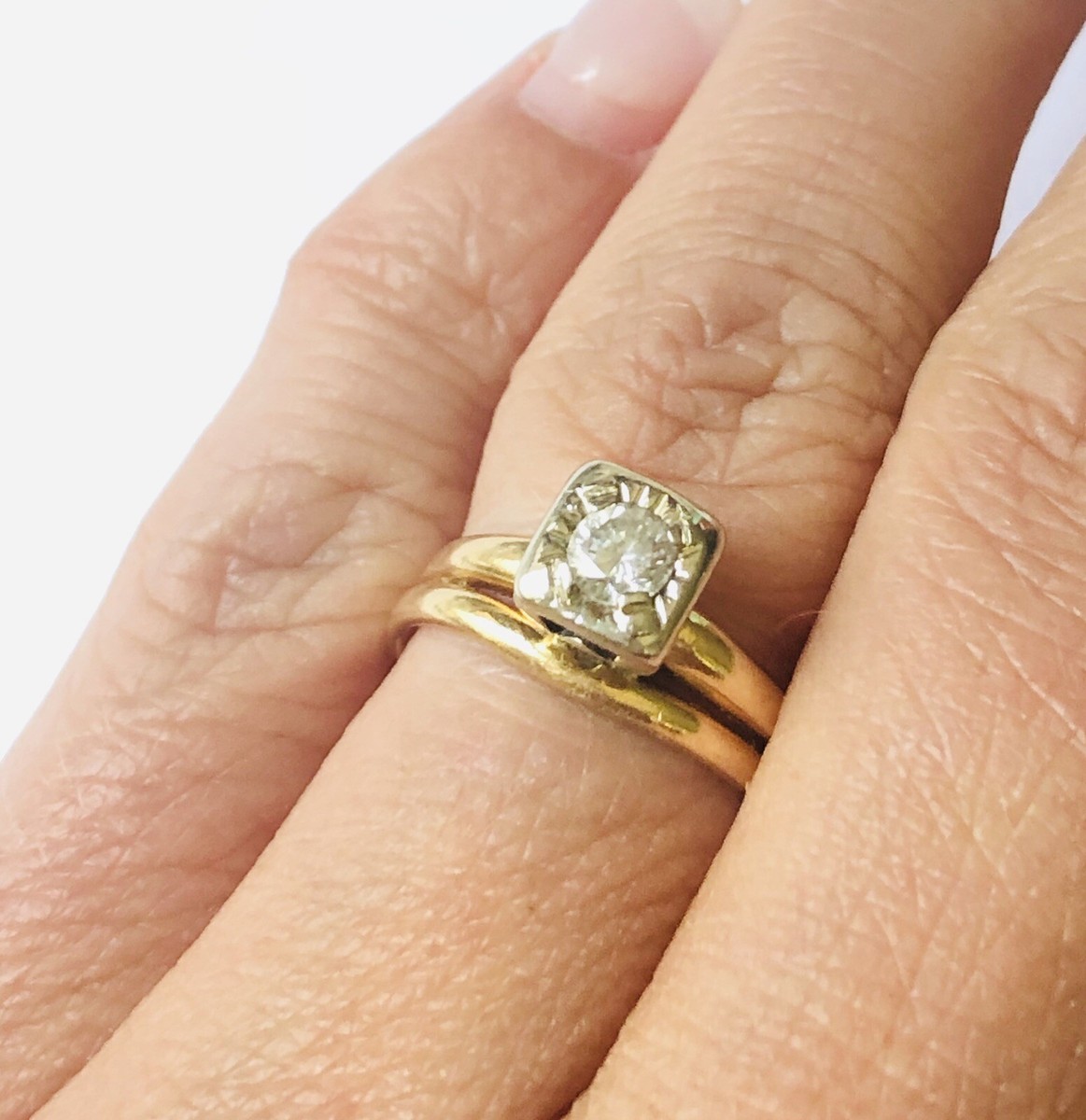 Keepsake 14K Two-Toned Yellow and White Gold Diamond Engagement
