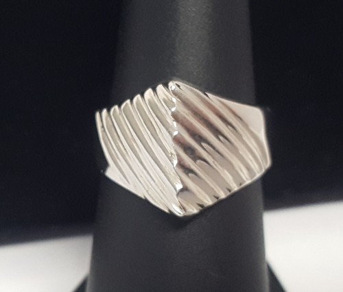 Sterling Pointed Dome Ridged Ring Vtg Chunky Taxco Mexico Silver Signed Size 7.5 - Picture 6 of 23