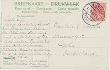 NIEDERLANDE 1908 5 C Königin Wilhelmina EF Kab.-AK (Nijmegen, Water Meerwijk)