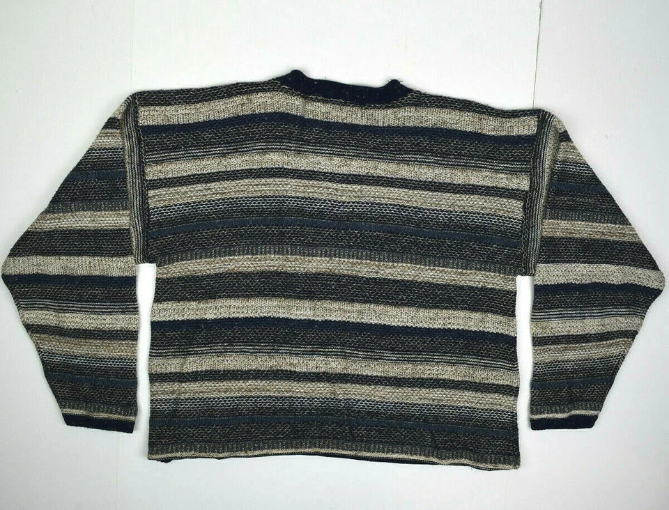 Camisa Suéter Henley Vintage David Taylor Talla M Años 90 Rayas Tejido Cobain Especial Foto 3 de 4