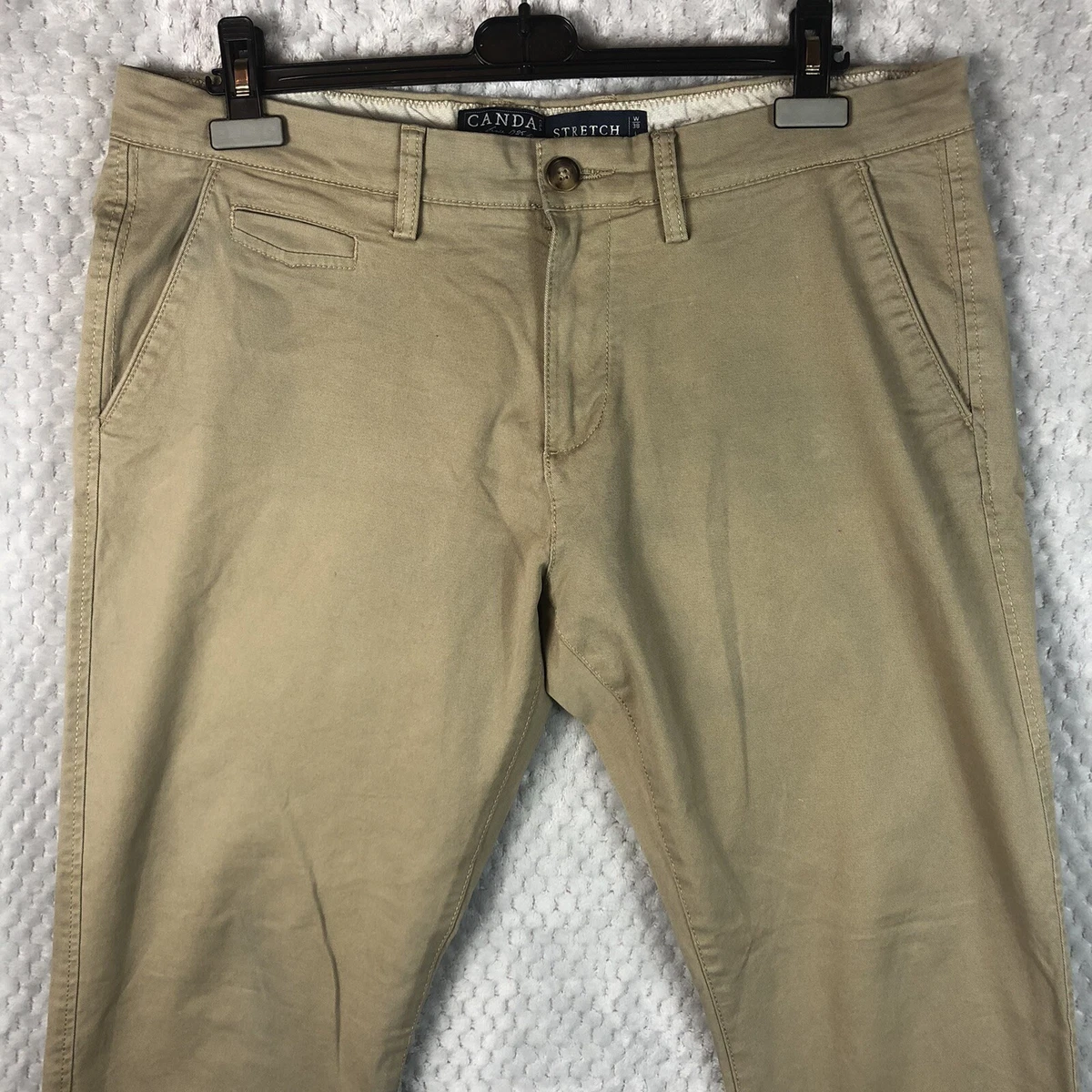 CANDA C A Chinos Mens Stretch Zip Fly Beige W38 L30 Vintage VGC eBay