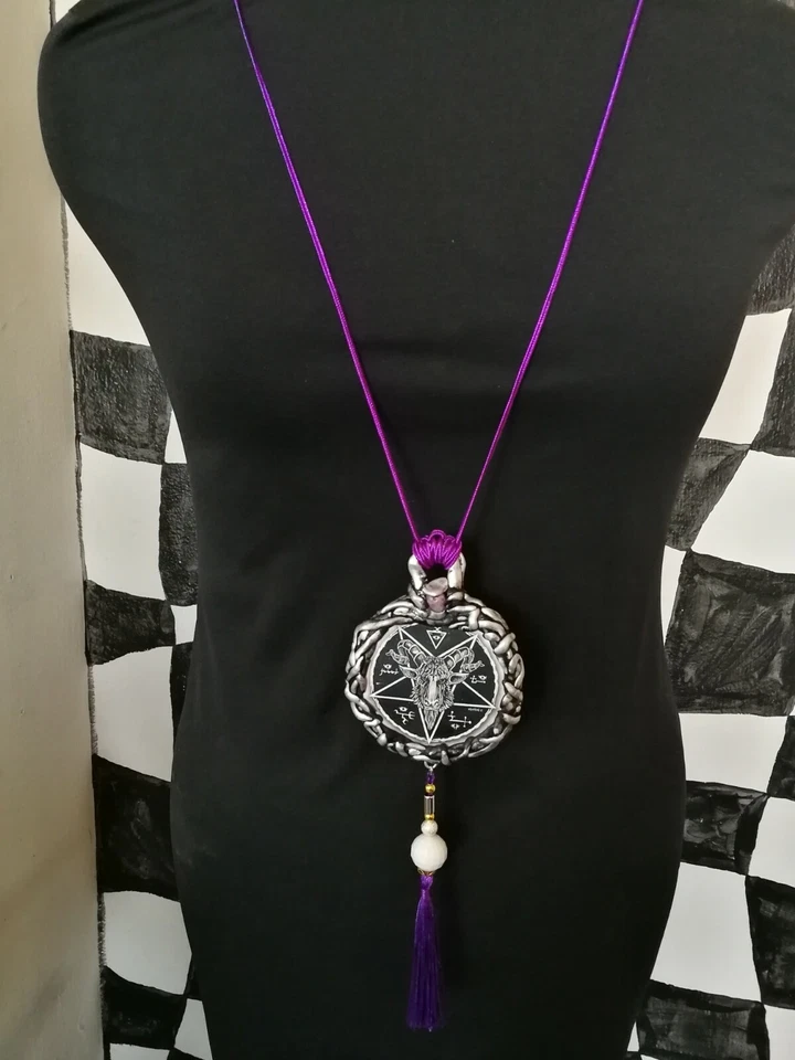 Talismán satánico colgante amuleto collar wicca joya gótica diablo pagano baphomet Foto 4 de 4