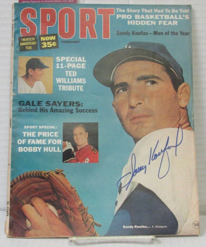 Sandy Koufax Signed Autographed on Cover 1966 Sport Magazine JSA Authenticated