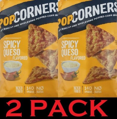 2x Popcorners SPICY QUESO Popped Corn Crisps Snacks 7 oz Bag - 2 PACK