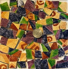 Broken China Mosaic Tile Arts and Craft Supplies - Bright Abstract Tiles E306