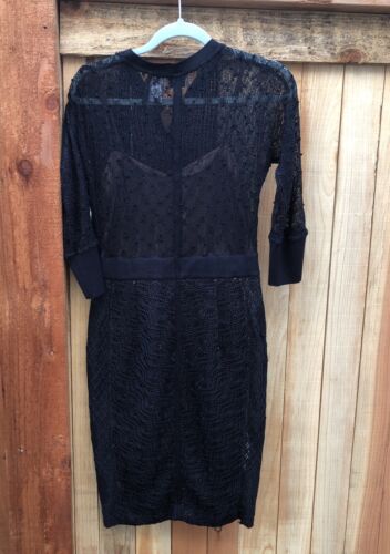 Anthropologie Beguile Byron Lars Mona Black Lace Button Front Dress Size 6 NWOT - Picture 7 of 7