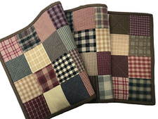 Fall Quilted Table Runner, 12" x 40", Handmade Table Topper Centerpiece, Country