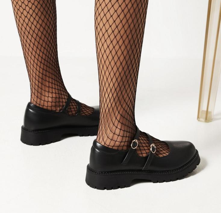 「MUVEIL×Offen」round-MARYJANE 37 Amazon.com | Dystralix Women Retro Black Mary Janes Chunky