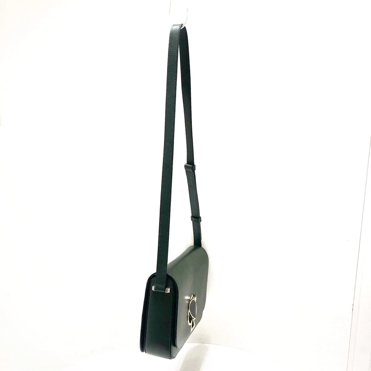 Auth Kate spade Nicola Twist Lock Medium Shoulder Bag PXRUA167 Khaki Leather