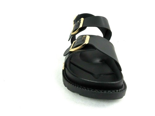 New Womens Ladies Flatforms Low Buckles 2 Parts Studs Summer Sandals Shoes Size - Picture 5 of 6