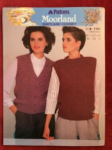 Vintage Original Patons Moorland Shetland Chunky Knitting patterns 322.1.2 - Picture 5 of 11