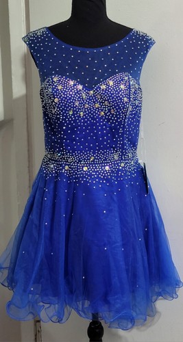 Vestido de fiesta/graduación azul real adornado para mujer talla 12. - Imagen 3 de 9