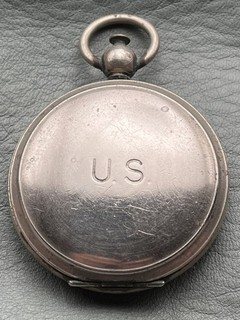 VINTAGE U.S. MILITARY POCKET COMPASS RARE BLACK DIAL K1626 2 BRASS CASE WWII