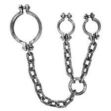 Handcuffs Prop,Plastic Handcuffs and Leg Shackles with Chain Ankle Silver-neck