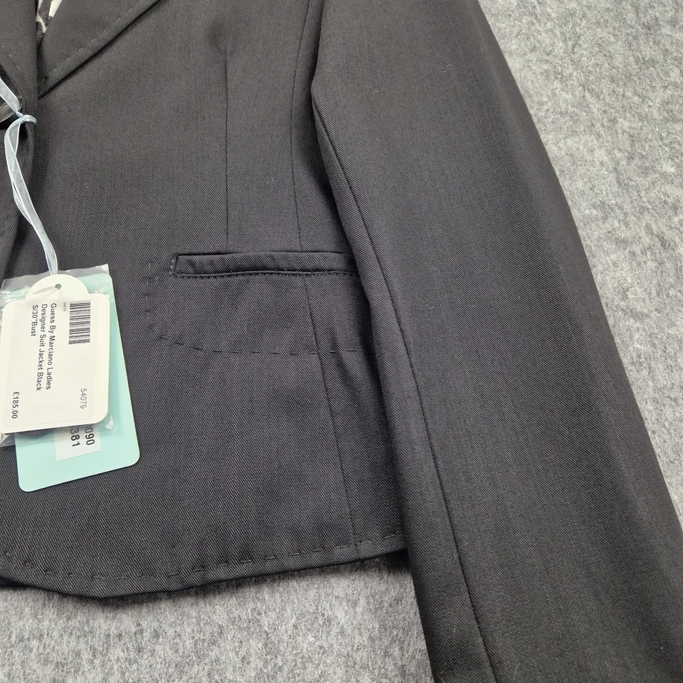 Guess Marciano Jacket Womens Small Black Leopard Print Blazer Designer Wool NWT - Image 4 of 4