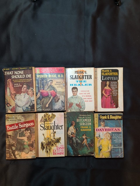 Lot of 8 Vintage Frank G. Slaughter Paperbacks Mid-Century Medical Pulp Fiction