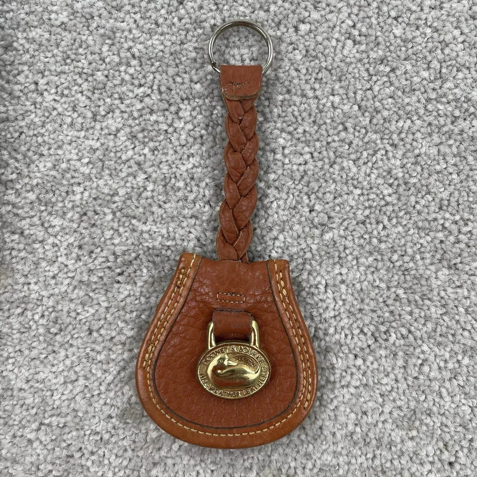 Llavero De Colección Dooney Bourke Cuero Trenzado Llavero Dije Logo Foto 2 de 4