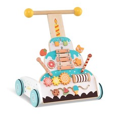 Wooden Baby Walker Ice Cream Cart Toy with Sweet Accessories  Smooth Wheels