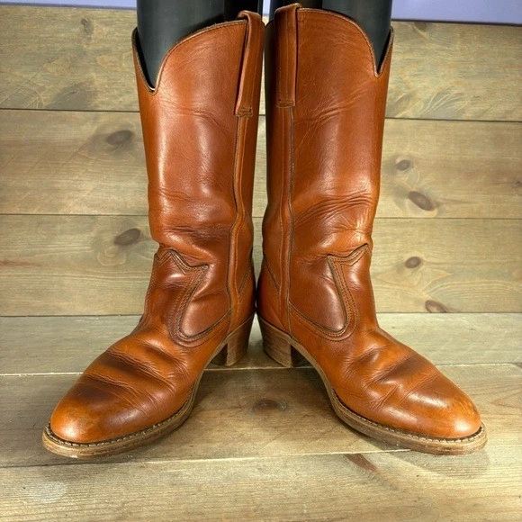 vintage dexter womens size 8 wide shoes brown leather tall campus botos - Image 3 of 4