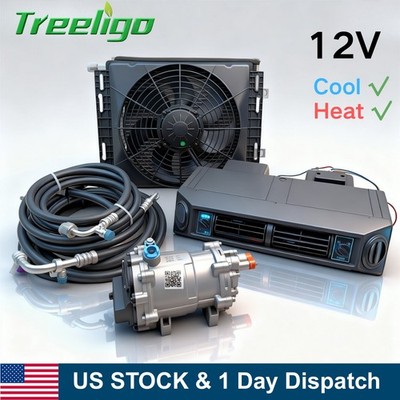 12V Underdash Car Heat&Cool Air Conditioner Unit Universal AC Compressor A/C Kit