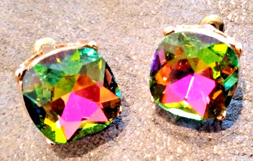 Witch-Owned Gold Toned Crystal Stud Earrings • Gothic Power & Luxury Jewelry