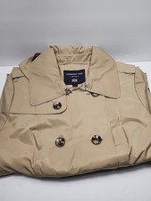 London Fog Trench Coat with Hood L722433H93 British Khaki Large