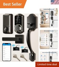VE06-H Smart Front Door Lock Set, App Control, Keyless Entry Deadbolt with Le...