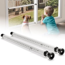2-Pack Sliding Door and Window Security Bars, 17-50 Inch, White White - 2 Pack