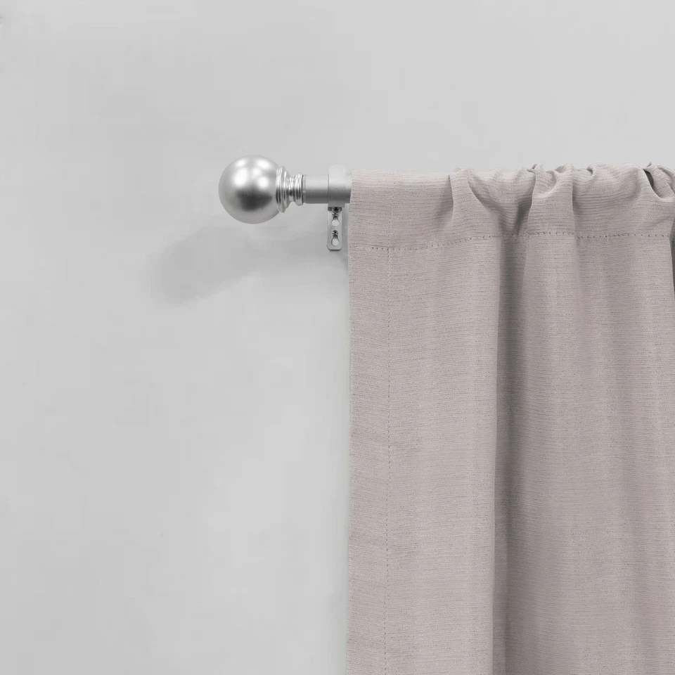 Barra de cortina individual ajustable de bola de níquel de 1", 30-84" Foto 4 de 4