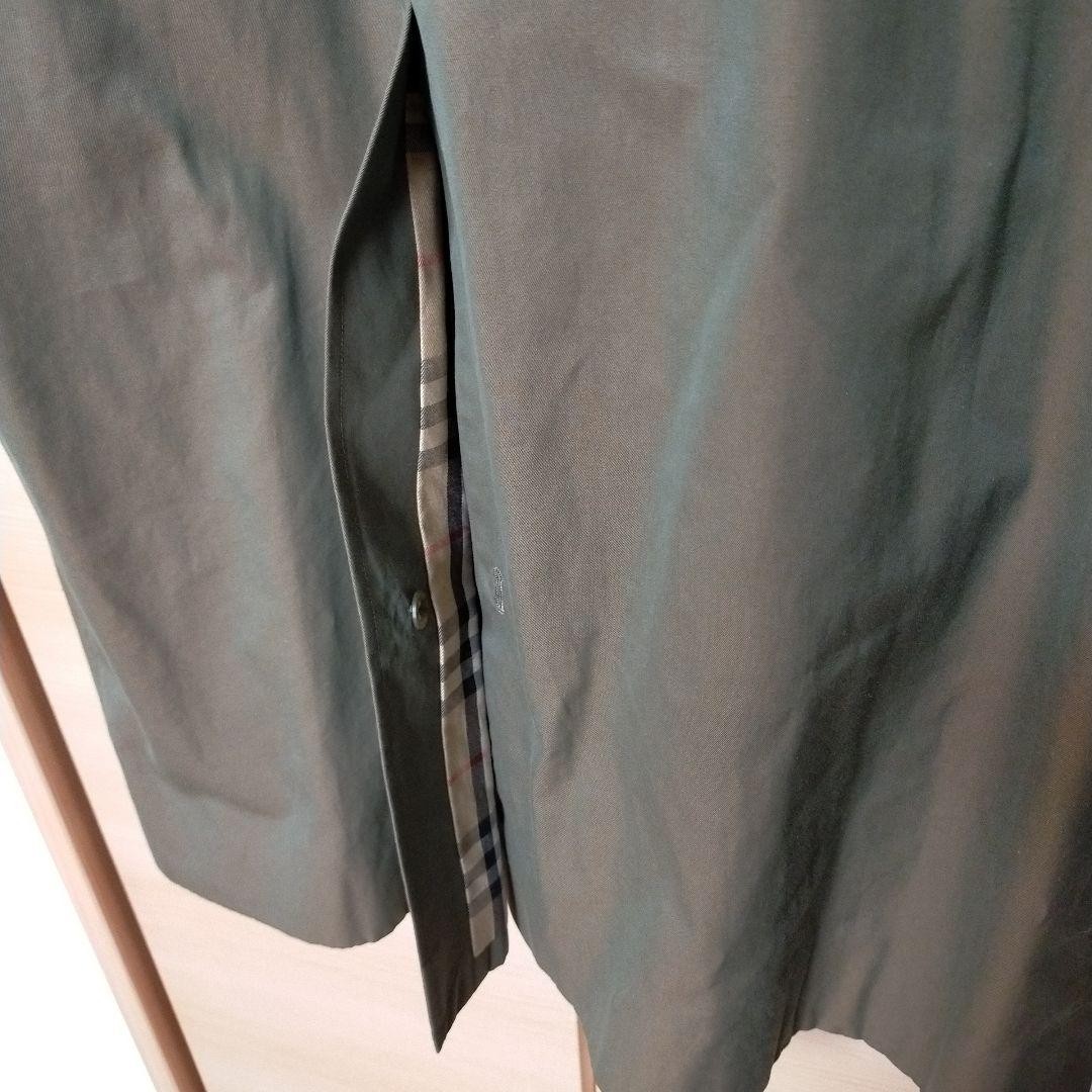 Burberry Balmacaan Trench Coat Plain Collared Khaki Iridescent Size L For Men thumbnail 8