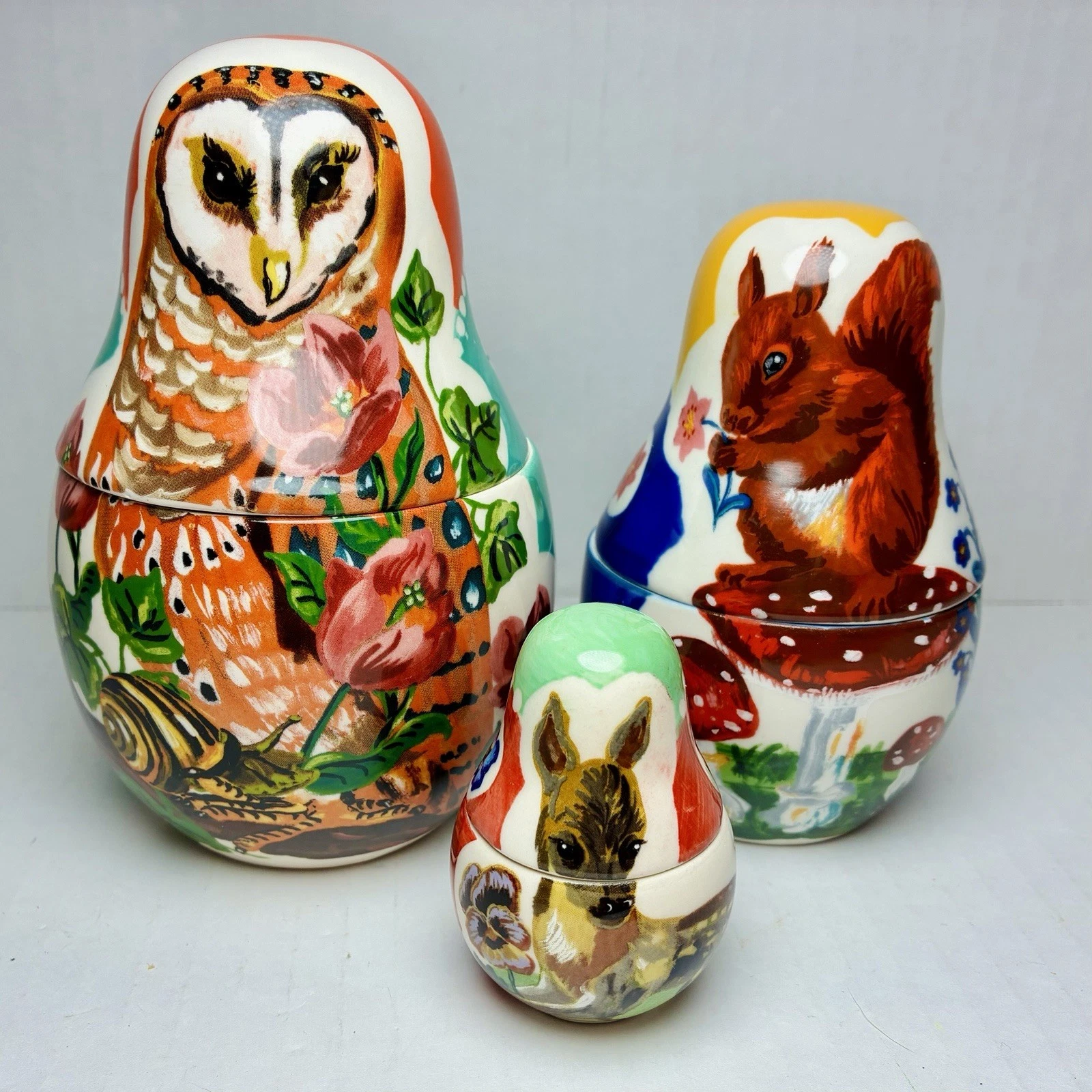 Anthropologie Nathalie Lete Francophile Matryoshka nesting measuring cups Rare