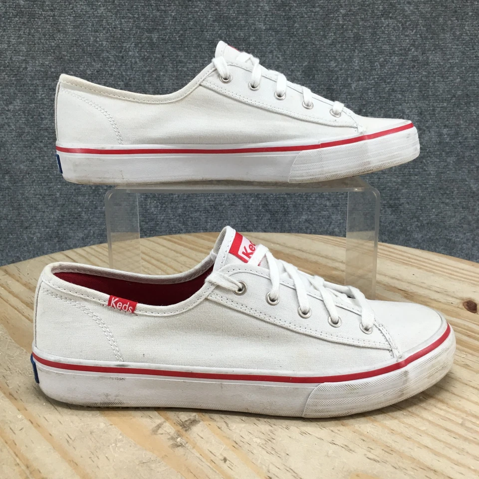 Zapatos Keds para mujer 7,5 zapatillas dobles blancas con cordones parte superior baja comodidad WF84671 Foto 2 de 4