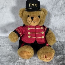 2018 FAO Schwarz 16.5" Plush Teddy Bear Toy Soldier Red Guard Uniform w Hat NEW