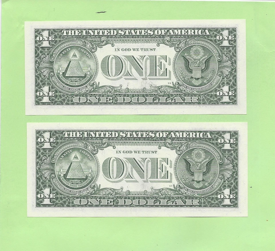 '7074 4707 & 7074 7074' .... MATCHING  .... UNCIRC $1   RADAR & REPEATER - Image 2 of 2