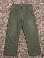 Vtg Vietnam War Sateen OG-107 Baker Fatigue Pants Type 1 Size 32x29