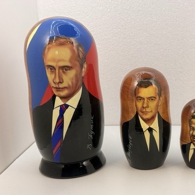 Russian Matryoshka Nesting Doll Set Portraits of Russian Leaders 1964-Present
