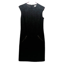 Michael Kors Dress Women's Small Black Gray Sleeveless MK Fitted Back Zip EUC