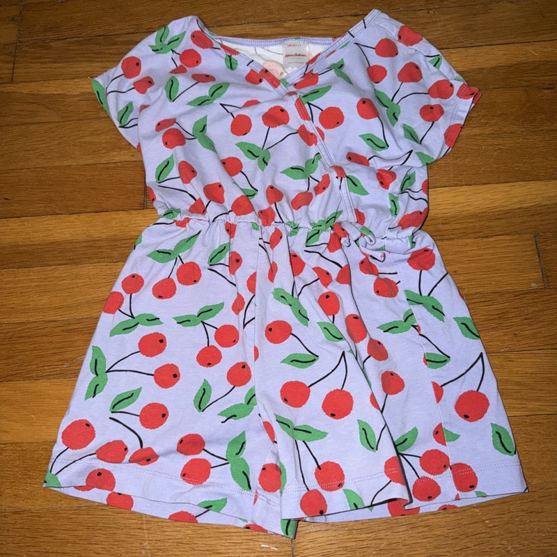 Hanna Andersson Girls Romper 120 Size 6-7 Cherries Purple
