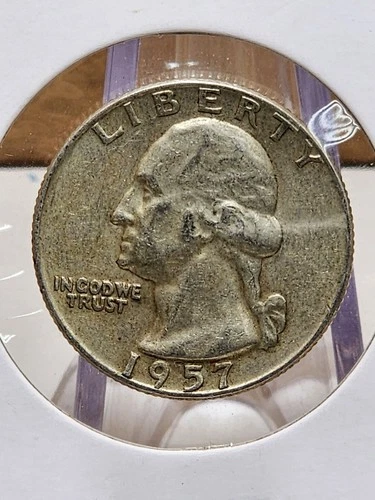1957-D Washington Quarter Raw AU