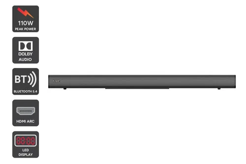 Kogan 2.1 Channel 110W Dolby Soundbar with Built-in Subwoofer (Black),