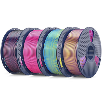 SUNLU 1.75MM Four-Color SILK 3D Printer Filament 360° Spin Unveils Varied Colors