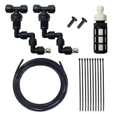 2 PCS Adjustable Reptile Mister Nozzle Misting Kit 16ft 1/4 Inch Tube Black