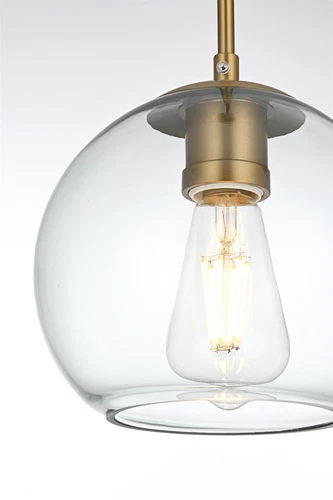 Living District Baxter 8" Pendant Clear Shade In Satin Gold - Picture 5 of 10