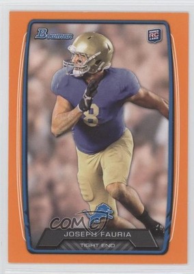 2013 Bowman Orange 99/299 Joseph Fauria #184 Rookie RC 0l2