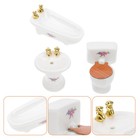 Mini Bathroom Furniture Tiny Toilet Model Ceramic Fake Miniature Decor