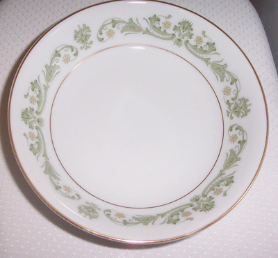 PATTERN CONTESSA BY STYLE HOUSE SAUCE BOWL GREEN SCROLLS FLOWERS GOLD ...