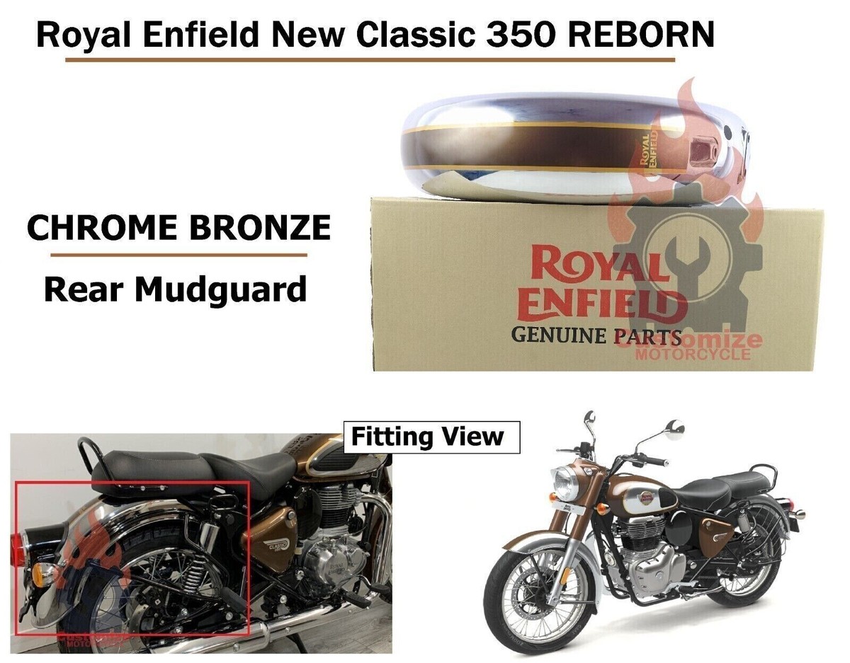 Chrome Bronze Bullet Standard 350 Mudguard Royal Enfield 