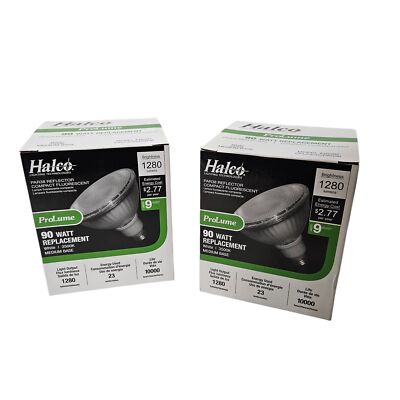 2x Halco 46202 23W = 90W SPIRAL PAR38 Reflector 3500K White Medium Base Prolume